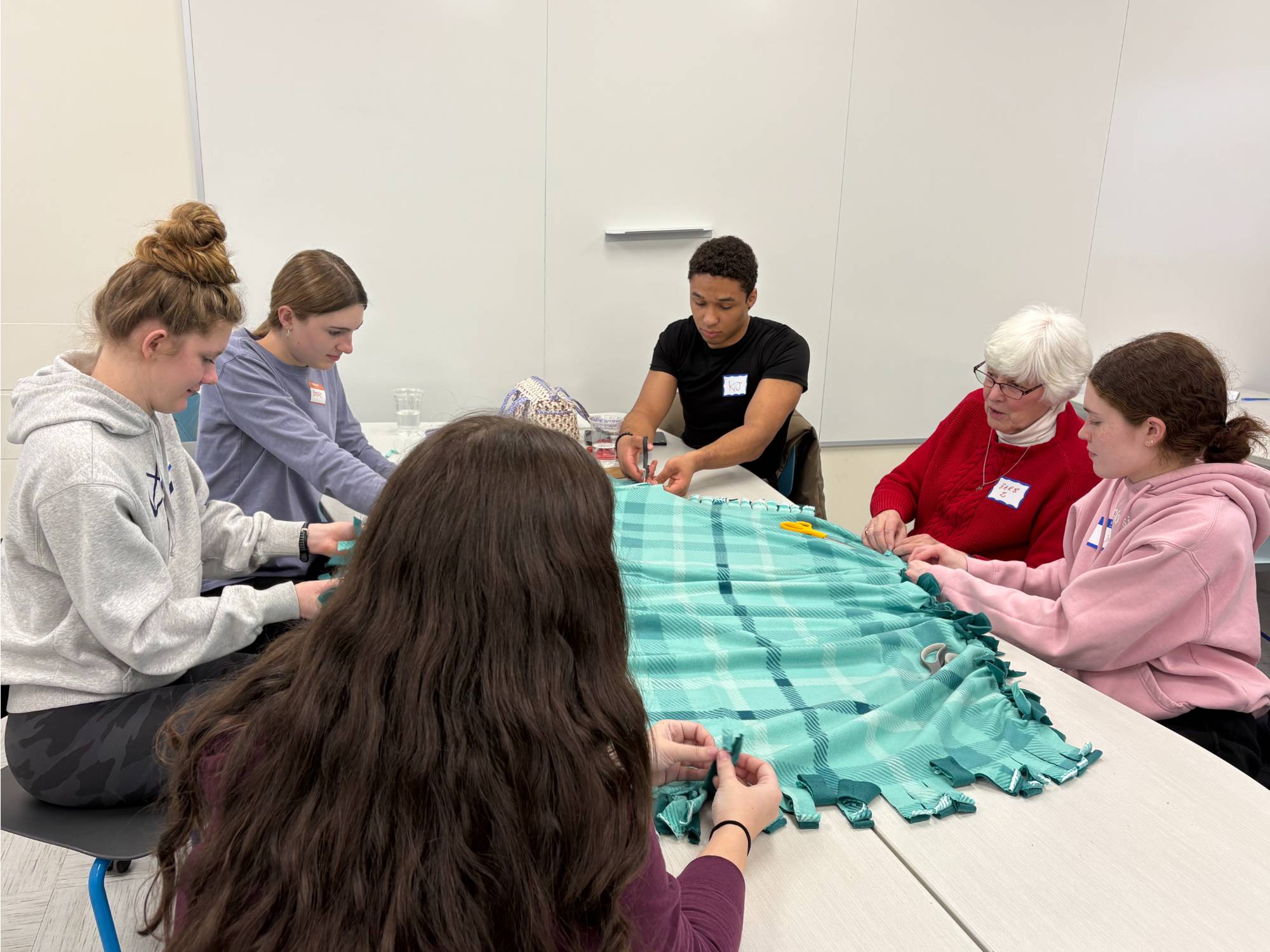 sage blanket making and story circle
